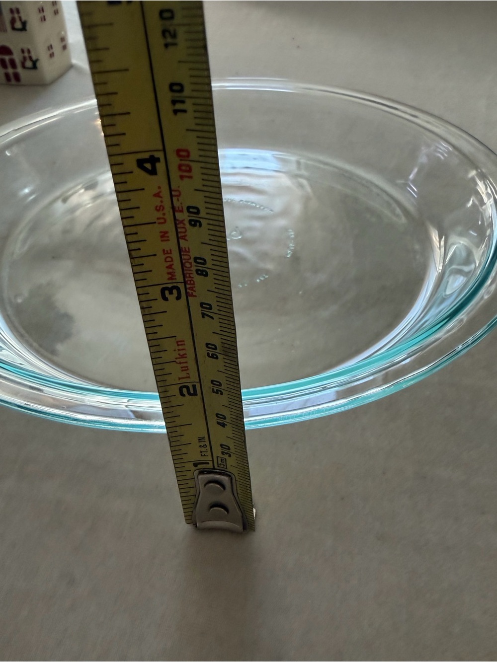 Pyrex Clear Glass Bowls with Subtle Aqua Tint set of 2 - Picture 3 of 8